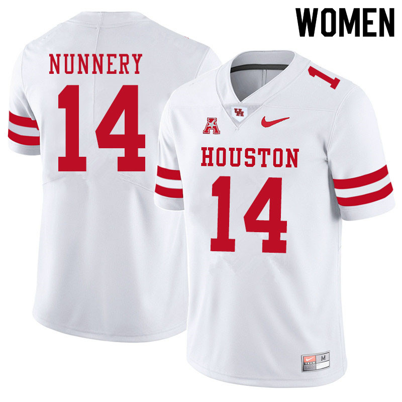 Women #14 Ronald Nunnery Houston Cougars College Football Jerseys Sale-White